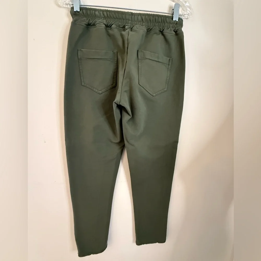 Nostalgia Italian army green joggers zip pockets SZ M - Picture 2 of 10